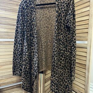 Saks Fifth Avenue Cashmere Leopard Print Cardigan